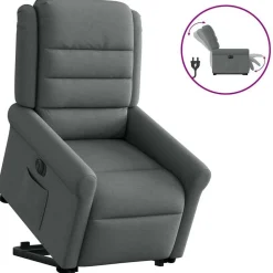 vidaXL Sillas-Sillón eléctrico reclinable elevable de tela