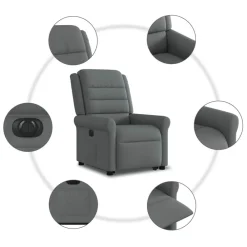 vidaXL Sillas-Sillón eléctrico reclinable elevable de tela