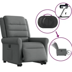 vidaXL Sillas-Sillón eléctrico reclinable elevable de tela