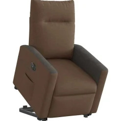 vidaXL Sillón eléctrico reclinable elevable de tela marrón Marr&oacute;n Outlet