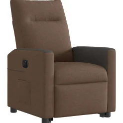 vidaXL Sillón eléctrico reclinable elevable de tela marrón Marr&oacute;n Outlet