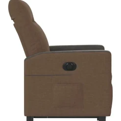 vidaXL Sillón eléctrico reclinable elevable de tela marrón Marr&oacute;n Outlet