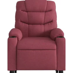 vidaXL Sillón eléctrico reclinable elevable de tela rojo tinto Rojo vino tinto New