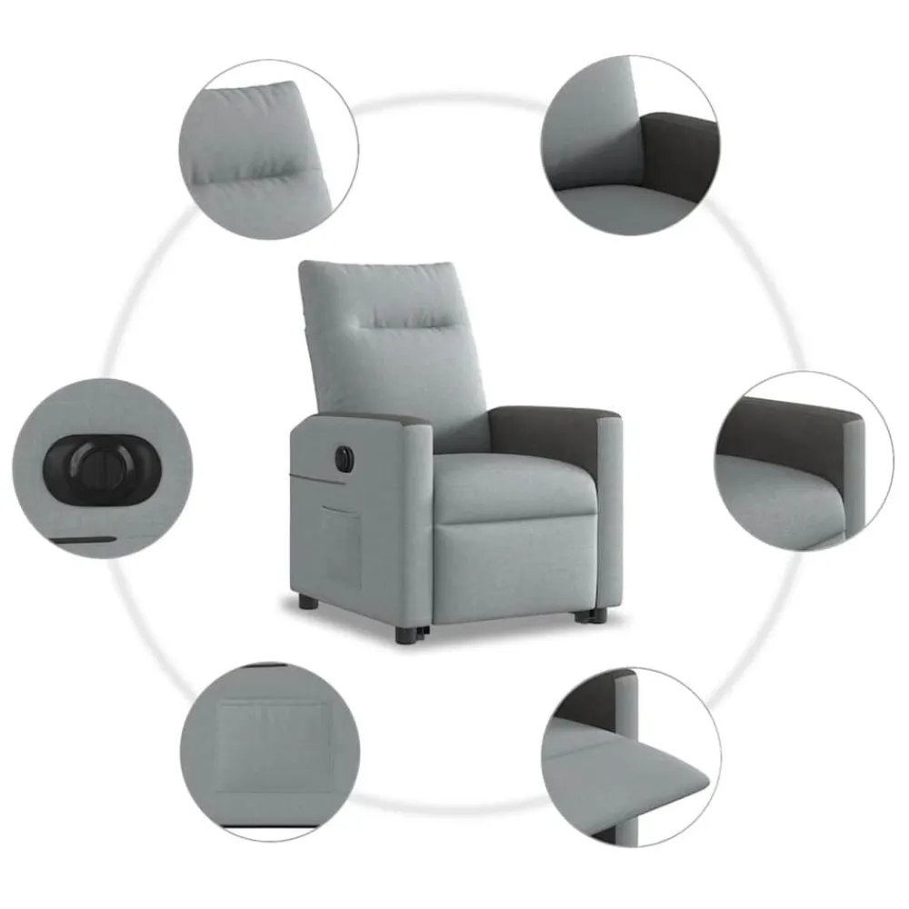 vidaXL Sillas-Sillón eléctrico reclinable elevable de tela