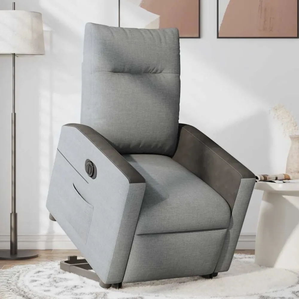 vidaXL Sillas-Sillón eléctrico reclinable elevable de tela