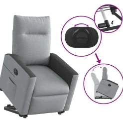 vidaXL Sillas-Sillón eléctrico reclinable elevable de tela
