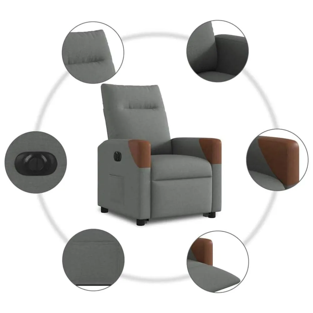 vidaXL Sillas-Sillón eléctrico reclinable elevable de tela