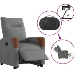 vidaXL Sillas-Sillón eléctrico reclinable elevable de tela