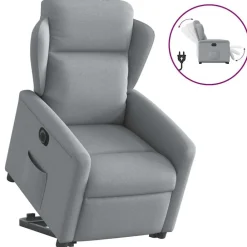 vidaXL Sillas-Sillón eléctrico reclinable elevable de tela