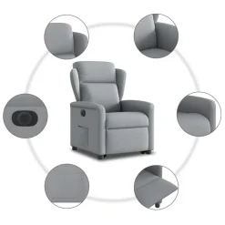vidaXL Sillas-Sillón eléctrico reclinable elevable de tela