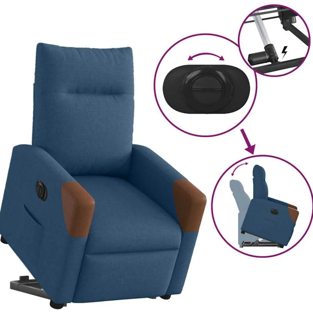 vidaXL Sillas-Sillón eléctrico reclinable elevable de tela
