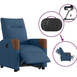 vidaXL Sillas-Sillón eléctrico reclinable elevable de tela