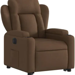 vidaXL Sillas-Sillón eléctrico reclinable elevable de tela marrón