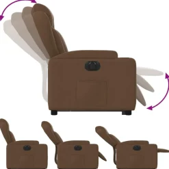 vidaXL Sillas-Sillón eléctrico reclinable elevable de tela marrón