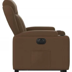 vidaXL Sillas-Sillón eléctrico reclinable elevable de tela marrón