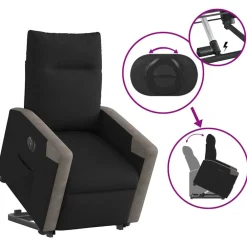 vidaXL Sillas-Sillón eléctrico reclinable elevable de tela