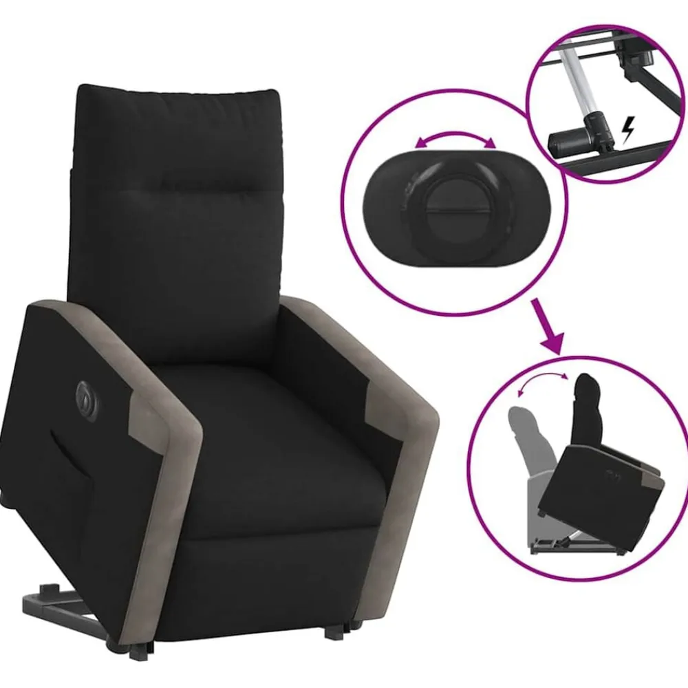 vidaXL Sillas-Sillón eléctrico reclinable elevable de tela