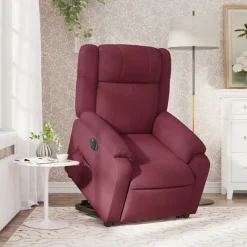 vidaXL Sillas-Sillón eléctrico reclinable elevable de tela rojo tinto