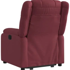 vidaXL Sillas-Sillón eléctrico reclinable elevable de tela rojo tinto
