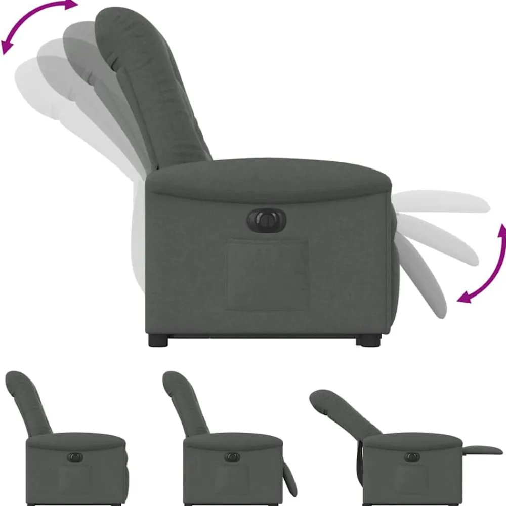 vidaXL Sillas-Sillón eléctrico reclinable elevable de tela