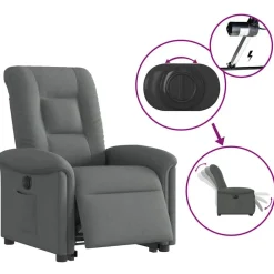 vidaXL Sillas-Sillón eléctrico reclinable elevable de tela
