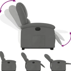 vidaXL Sillas-Sillón eléctrico reclinable elevable de tela