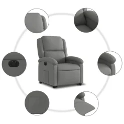 vidaXL Sillas-Sillón eléctrico reclinable elevable de tela