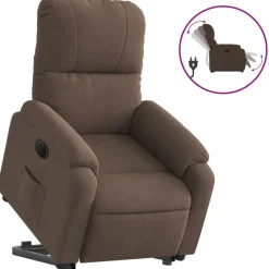 vidaXL Sillón eléctrico reclinable elevable tela microfibra marrón Marr&oacute;n New
