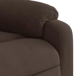 vidaXL Sillón eléctrico reclinable elevable tela microfibra marrón Marrón New