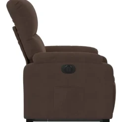 vidaXL Sillón eléctrico reclinable elevable tela microfibra marrón Marrón New