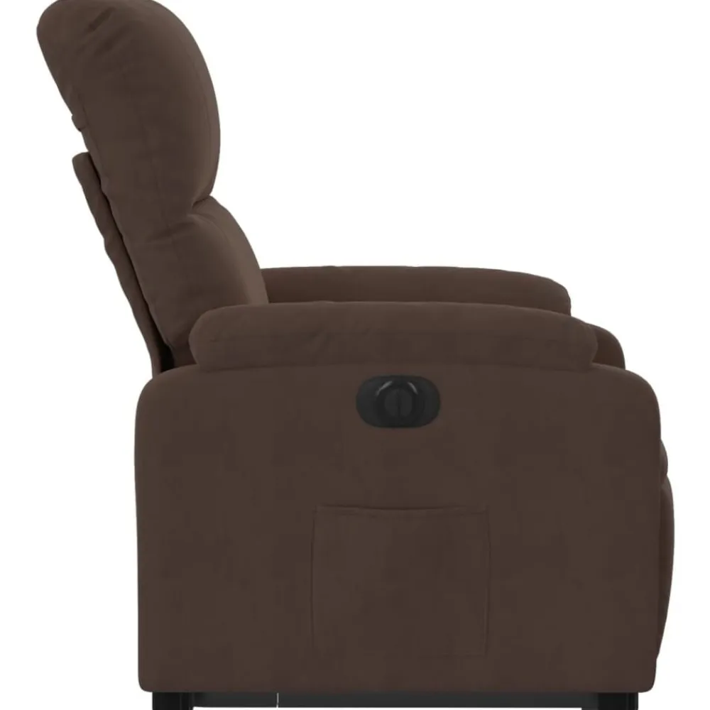 vidaXL Sillón eléctrico reclinable elevable tela microfibra marrón Marrón New