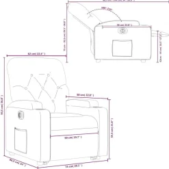 vidaXL Sillón elevable eléctrico cuero artificial Rojo Discount