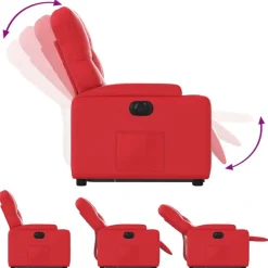 vidaXL Sillón elevable eléctrico cuero artificial Rojo Discount