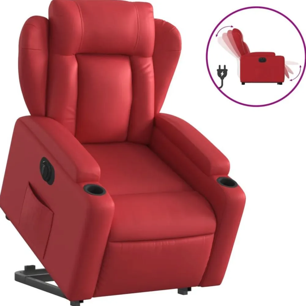 vidaXL Sillas-Sillón elevable eléctrico cuero artificial