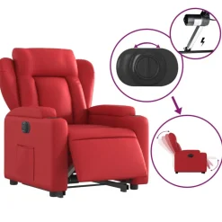vidaXL Sillas-Sillón elevable eléctrico cuero artificial