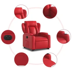 vidaXL Sillas-Sillón elevable eléctrico cuero artificial