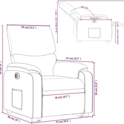 vidaXL Sillón elevable eléctrico cuero artificial rojo tinto Rojo vino tinto Hot