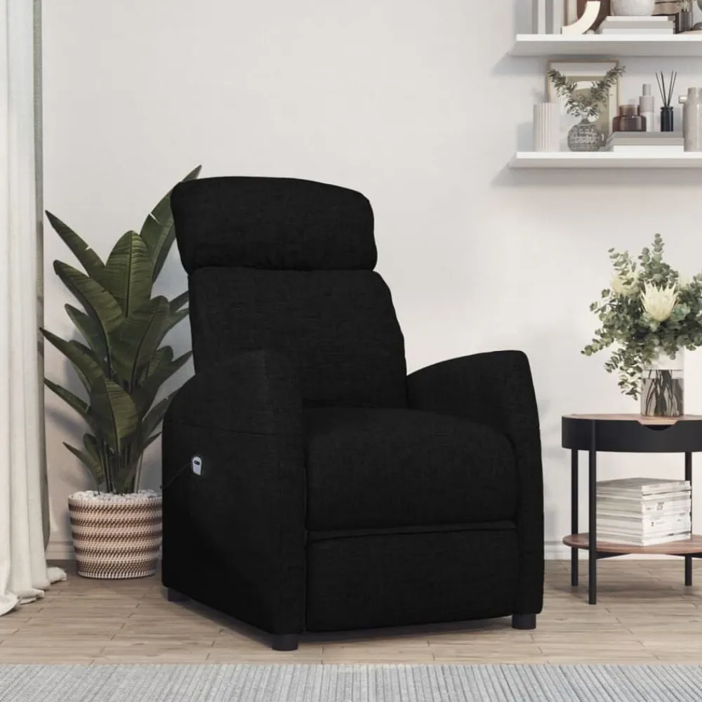 vidaXL Sillón elevable tela Negro Outlet