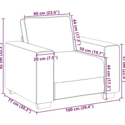 vidaXL Sofás-Sillón 100 cm tela