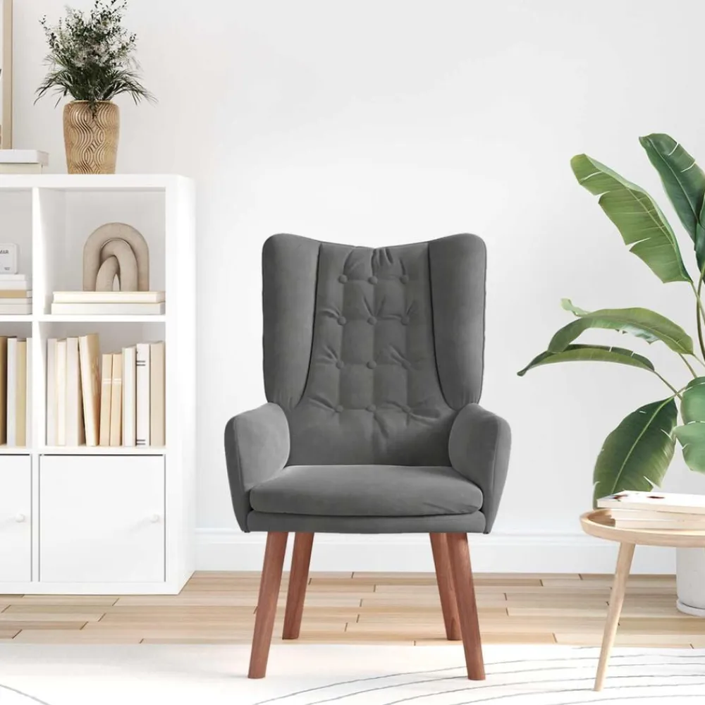 vidaXL sillón 63 x 67 x 94 cm Terciopelo Gris oscuro Online