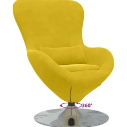 vidaXL Sillas-Sillón huevo Terciopelo