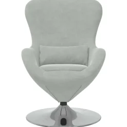 vidaXL Sillón huevo Terciopelo Gris claro Hot