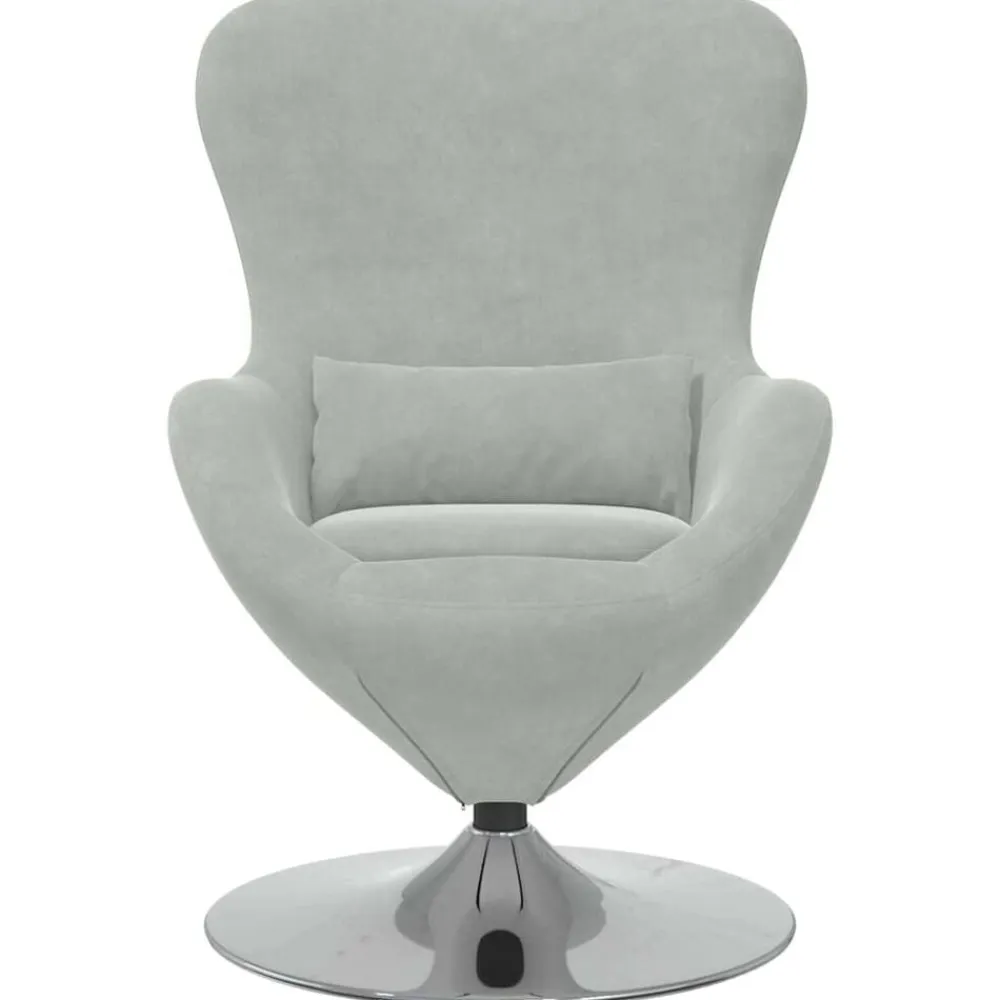 vidaXL Sillón huevo Terciopelo Gris claro Hot