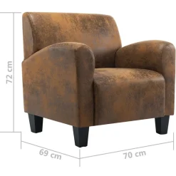 vidaXL Sillón marrón 70x69x72 cm piel sintética Online