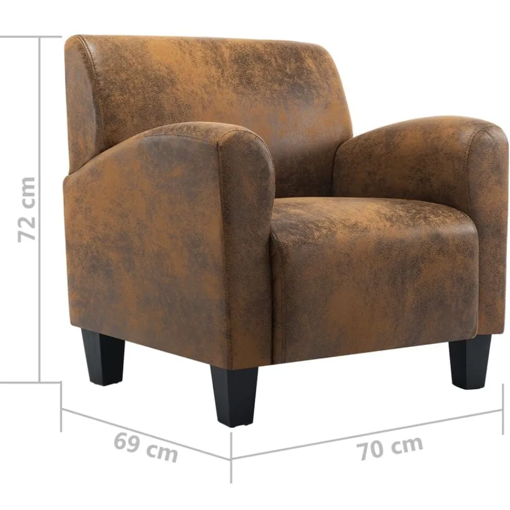 vidaXL Sillón marrón 70x69x72 cm piel sintética Online