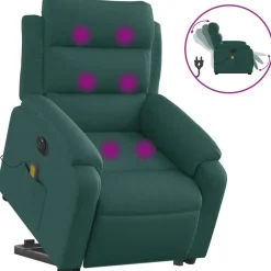 vidaXL Sillas-Sillón masaje eléctrico reclinable elevable tela