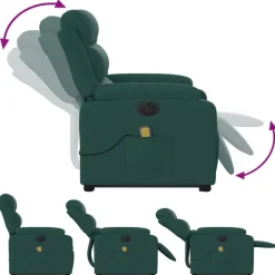 vidaXL Sillas-Sillón masaje eléctrico reclinable elevable tela