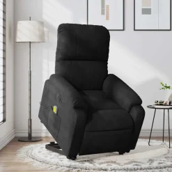vidaXL Sillón masaje eléctrico reclinable elevable tela Negro Clearance
