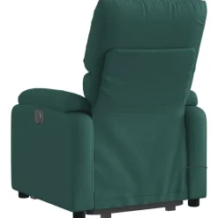 vidaXL Sillón masaje eléctrico reclinable elevable tela Verde oscuro Discount