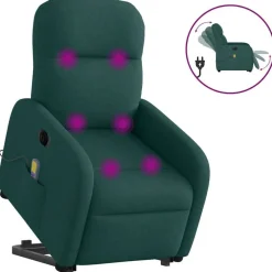 vidaXL Sillas-Sillón masaje eléctrico reclinable elevable tela